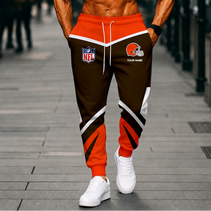 FINAL SALE - NEW CUSTOMIZED NFL29 CLB CLEVELAND BROWNS SWEATPANTS