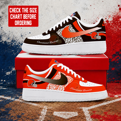 FLASH SALE - NEW CUSTOMIZED NFL29 CLB CLEVELAND BROWNS AF1 SHOES