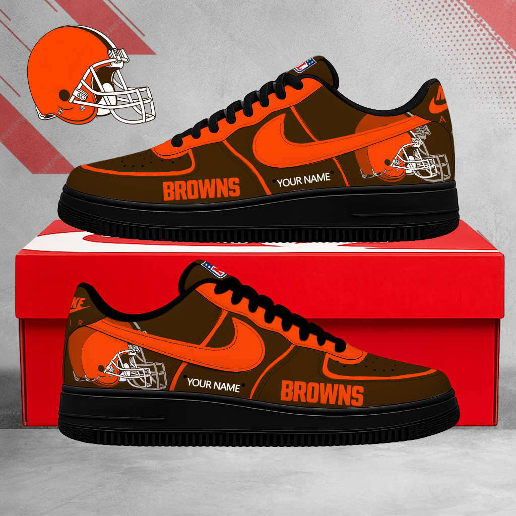 EXCLUSIVE EDITION - NEW CUSTOMIZED NFL29 CLB CLEVELAND BROWNS AF1 SHOES
