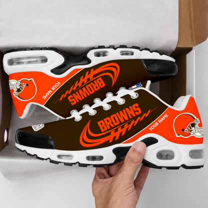 FLASH SALE - NEW CUSTOMIZED NFL29 CLB CLEVELAND BROWNS AIR MAX PLUS SNEAKERS