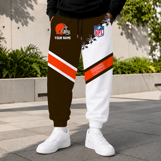 FLASH SALE - NEW CUSTOMIZED NFL29 CLB CLEVELAND BROWNS SWEATPANTS