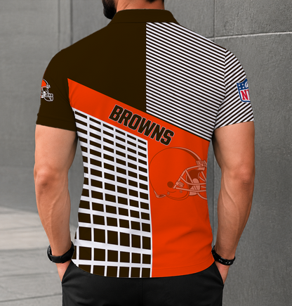 FINAL SALE - NEW CUSTOMIZED NFL29 CLB CLEVELAND BROWNS POLO SHIRT