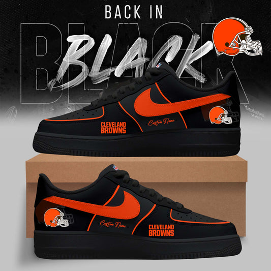 FINAL SALE - NEW CUSTOMIZED NFL29 CLB CLEVELAND BROWNS AF1 SNEAKERS