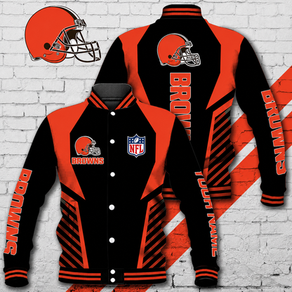 LIMITED EDITION - NEW CUSTOMIZED NFL29 CLB CLEVELAND BROWNS SATIN VARSITY & BASEBALL JACKET