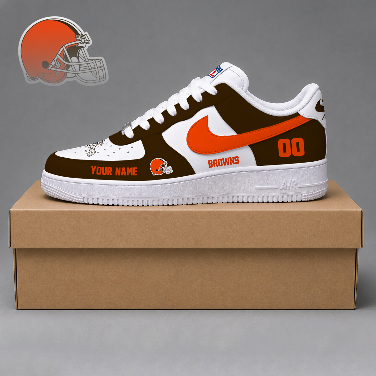 ELITE EDITION - NEW CUSTOMIZED NFL29 CLB CLEVELAND BROWNS AF1 SHOES