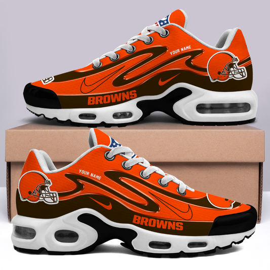 FINAL SALE - NEW CUSTOMIZED NFL29 CLB CLEVELAND BROWNS AIR MAX PLUS SNEAKERS
