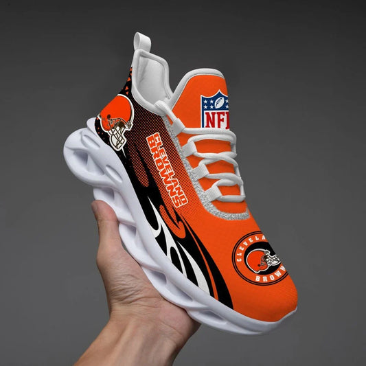 VIRAL EDITION - NEW CUSTOMIZED NFL29 CLB CLEVELAND BROWNS UNISEX MAX SOUL SHOES