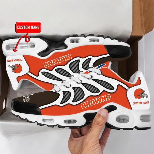 HOT DEAL - NEW CUSTOMIZED NFL29 CLB CLEVELAND BROWNS AIR MAX PLUS SNEAKERS
