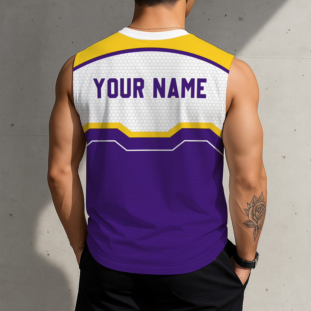 SPECIAL EDITION - NEW CUSTOMIZED NCAA FBS29 LST LSU TIGERS MEN'S GYM SHIRT