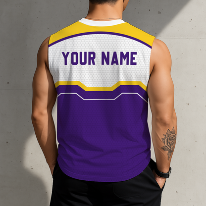 SPECIAL EDITION - NEW CUSTOMIZED NCAA FBS29 LST LSU TIGERS MEN'S GYM SHIRT