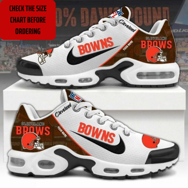LIMITED EDITION - NEW CUSTOMIZED NFL29 CLB CLEVELAND BROWNS AIR MAX PLUS SNEAKERS
