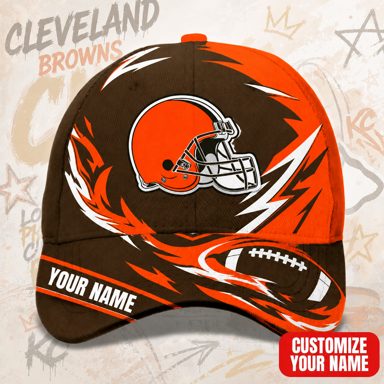 SPECIAL EDITION - NEW CUSTOMIZED NFL29 CLB CLEVELAND BROWNS CLASSIC CAP