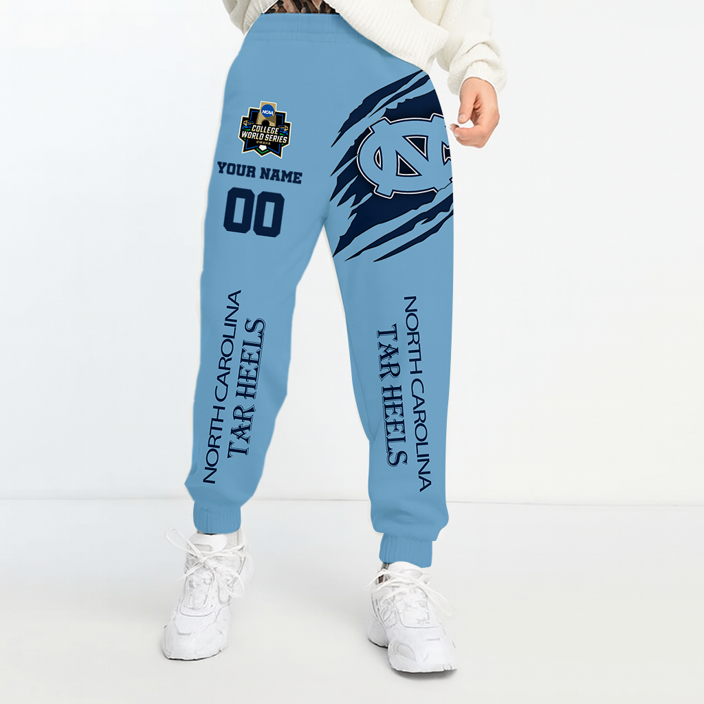LIMITED DROP - NEW CUSTOMIZED COLLEGE WORLD SERIES NCAA29 NTH NORTH CAROLINA TAR HEELS UNISEX LONG PANTS
