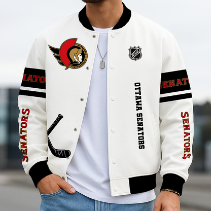 LIMITED EDITION - NEW CUSTOMIZED NHL29 OSN OT SENATORS BASEBALL JACKET, SATIN VARSITY JACKET