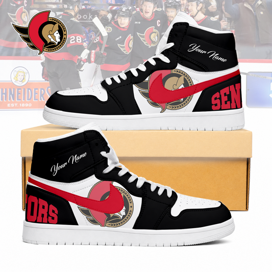 FINAL SALE - NEW CUSTOMIZED NHL29 OSN OTTAWA SENATORS AIR JORDAN SNEAKERS