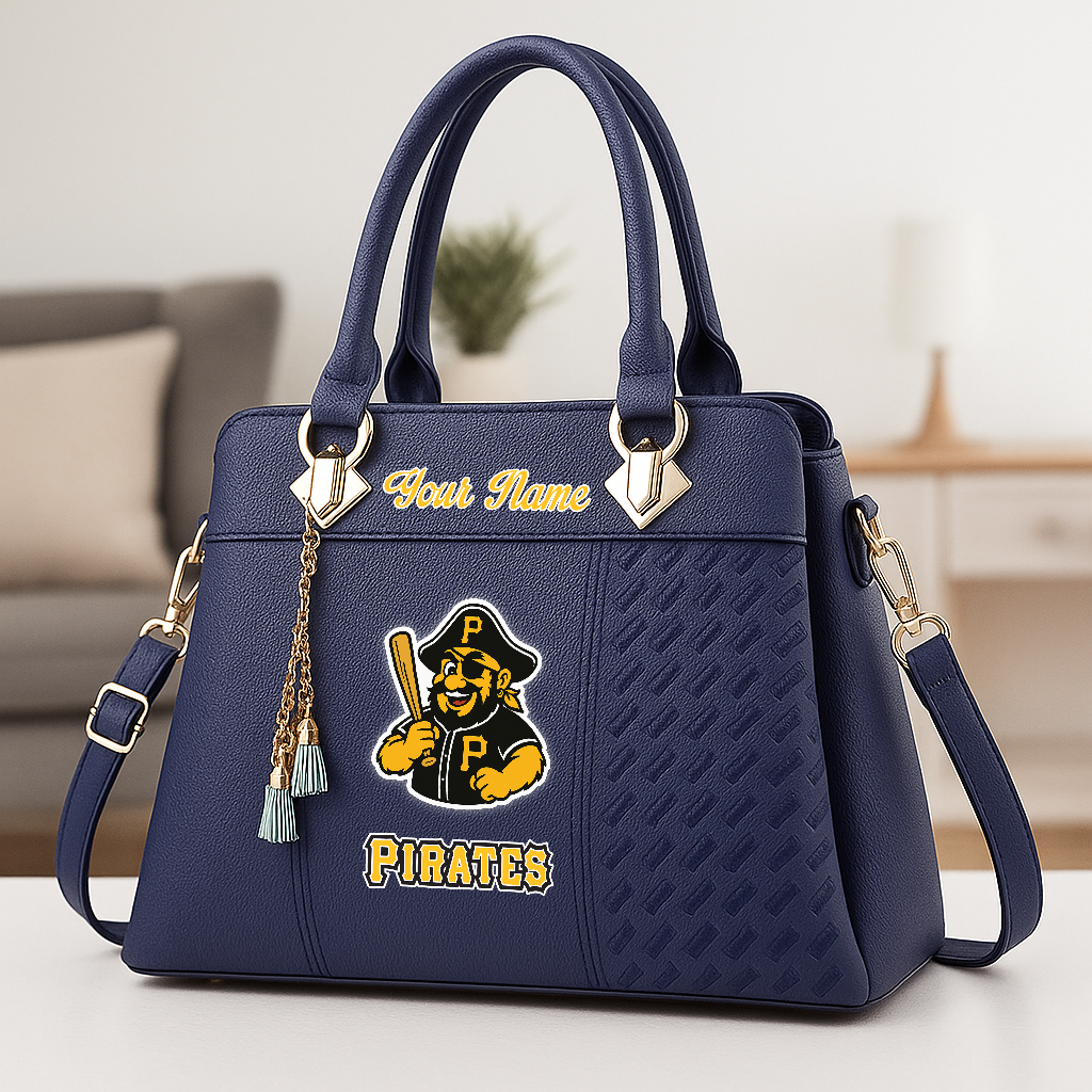 LIMITED EDITION - NEW CUSTOMIZED MLB29 PHP PB PIRATES ZIP HANDBAG MULTICOLOR