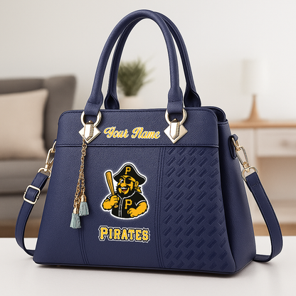 LIMITED EDITION - NEW CUSTOMIZED MLB29 PHP PB PIRATES ZIP HANDBAG MULTICOLOR