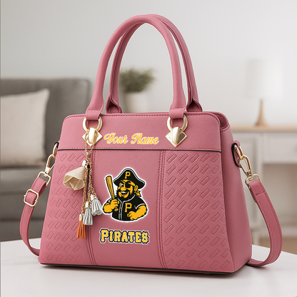 LIMITED EDITION - NEW CUSTOMIZED MLB29 PHP PB PIRATES ZIP HANDBAG MULTICOLOR