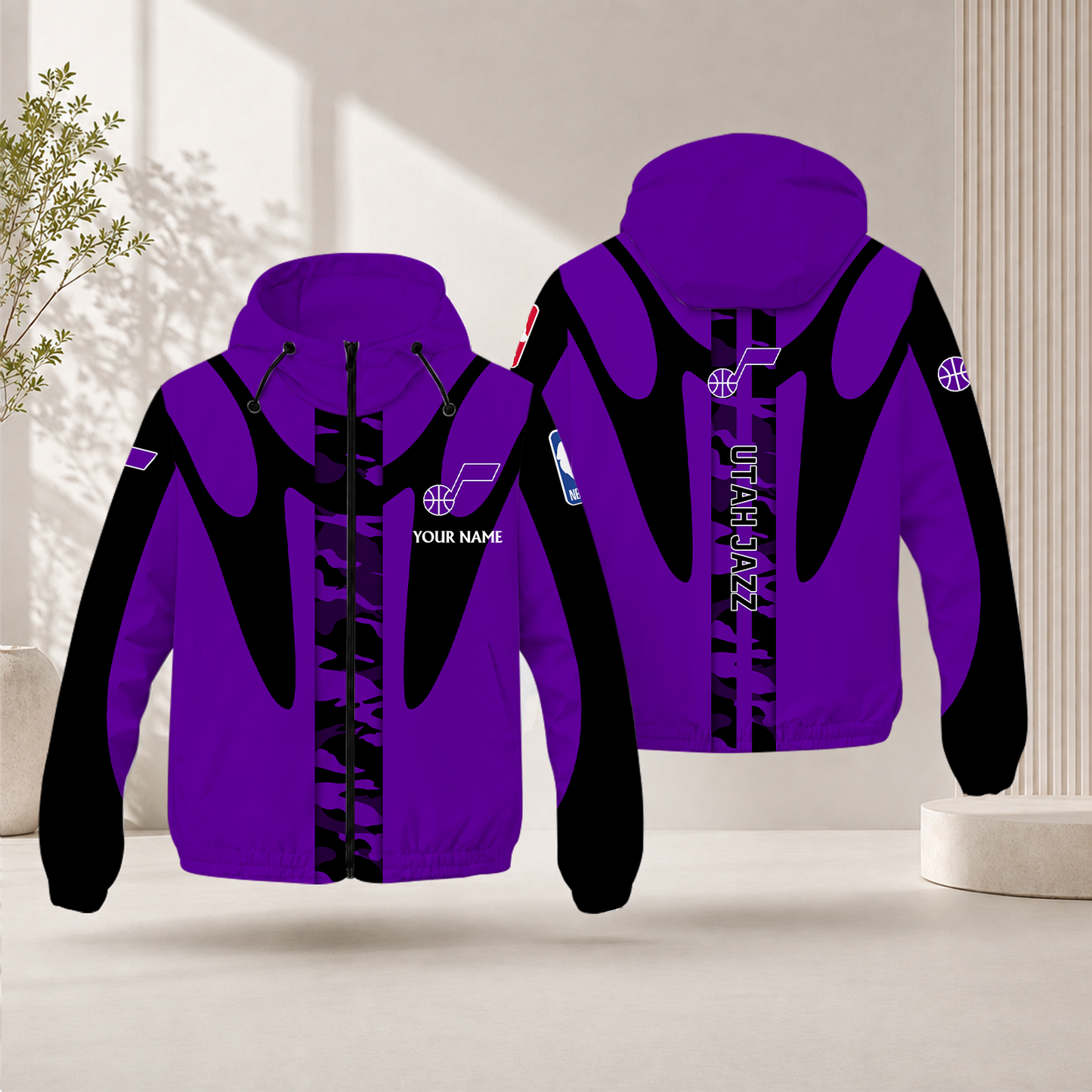 FINAL SALE - NEW CUSTOMIZED NBA29 UJZ UTAH JAZZ WINDBREAKER JACKET