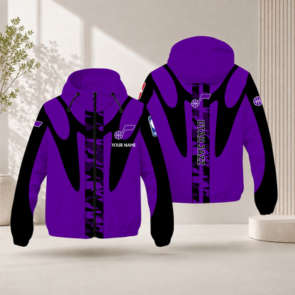FINAL SALE - NEW CUSTOMIZED NBA29 UJZ UTAH JAZZ WINDBREAKER JACKET