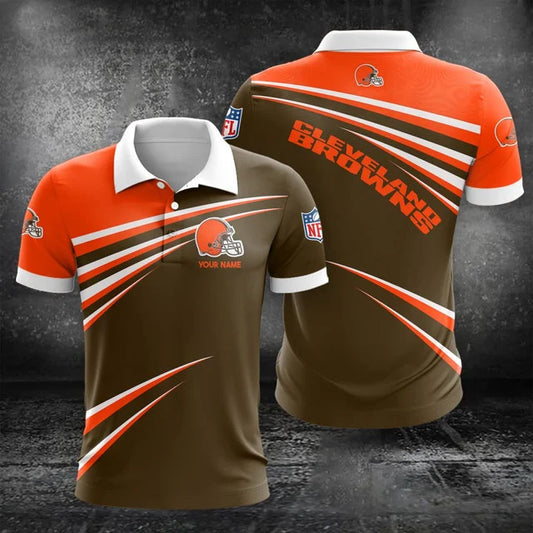 VIRAL EDITION - NEW CUSTOMIZED NFL29 CLB CLEVELAND BROWNS POLO, T-SHIRT & SHORT PANTS SET