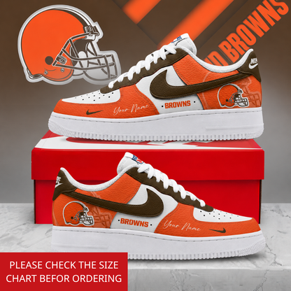 FINAL SALE - NEW CUSTOMIZED NFL29 CLB CLEVELAND BROWNS AF1 SHOES