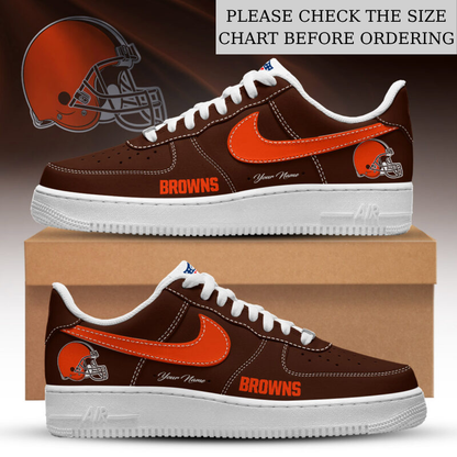FLASH SALE - NEW CUSTOMIZED NFL29 CLB CLEVELAND BROWNS AF1 SHOES