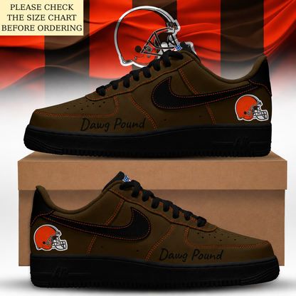 HOT DEAL - NEW CUSTOMIZED NFL29 CLB CLEVELAND BROWNS AF1 SHOES