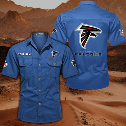 FINAL SALE - NEW CUSTOMIZED NFL18 ATF ATLANTA FALCONS MUTICOLOR MEN'S CARGO SHIRT