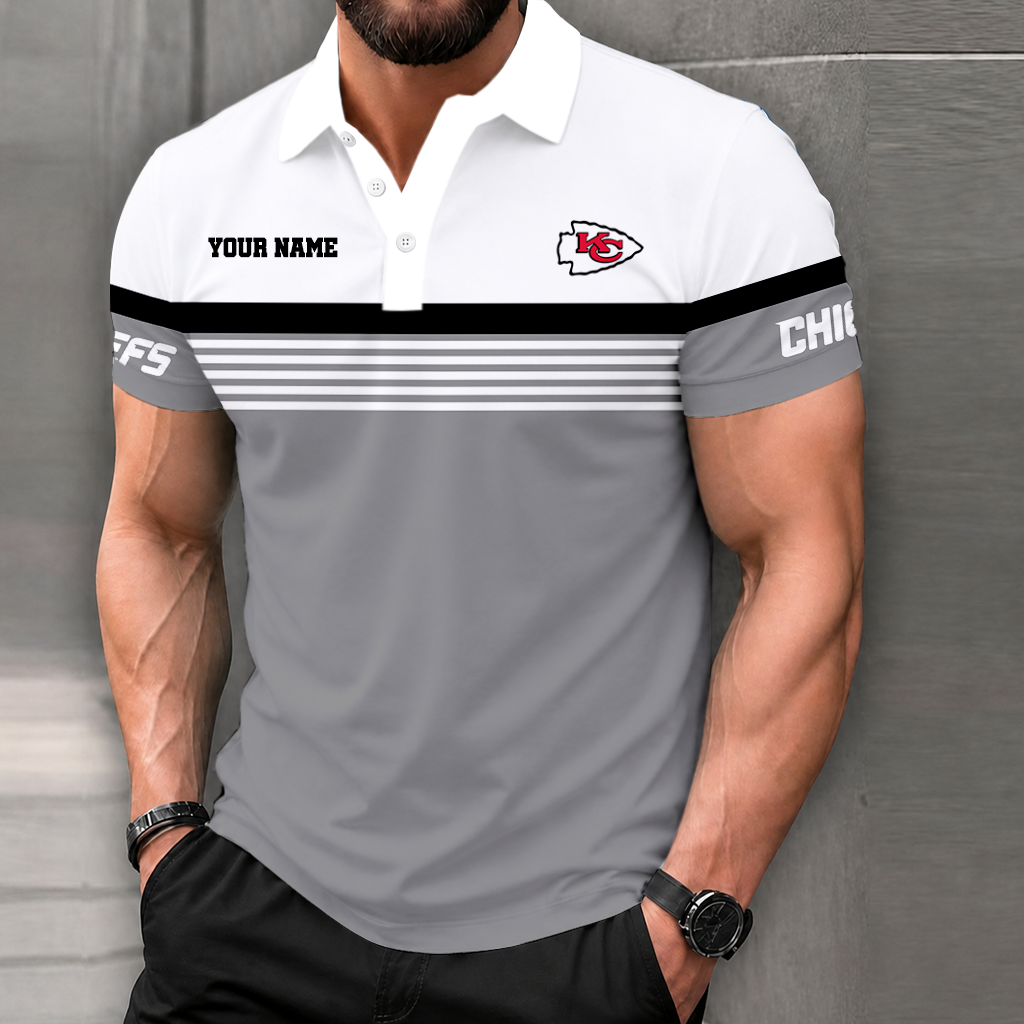 FINAL SALE - NEW CUSTOMIZED NFL01 KCC KANSAS CITY CHIEFS POLO SHIRT