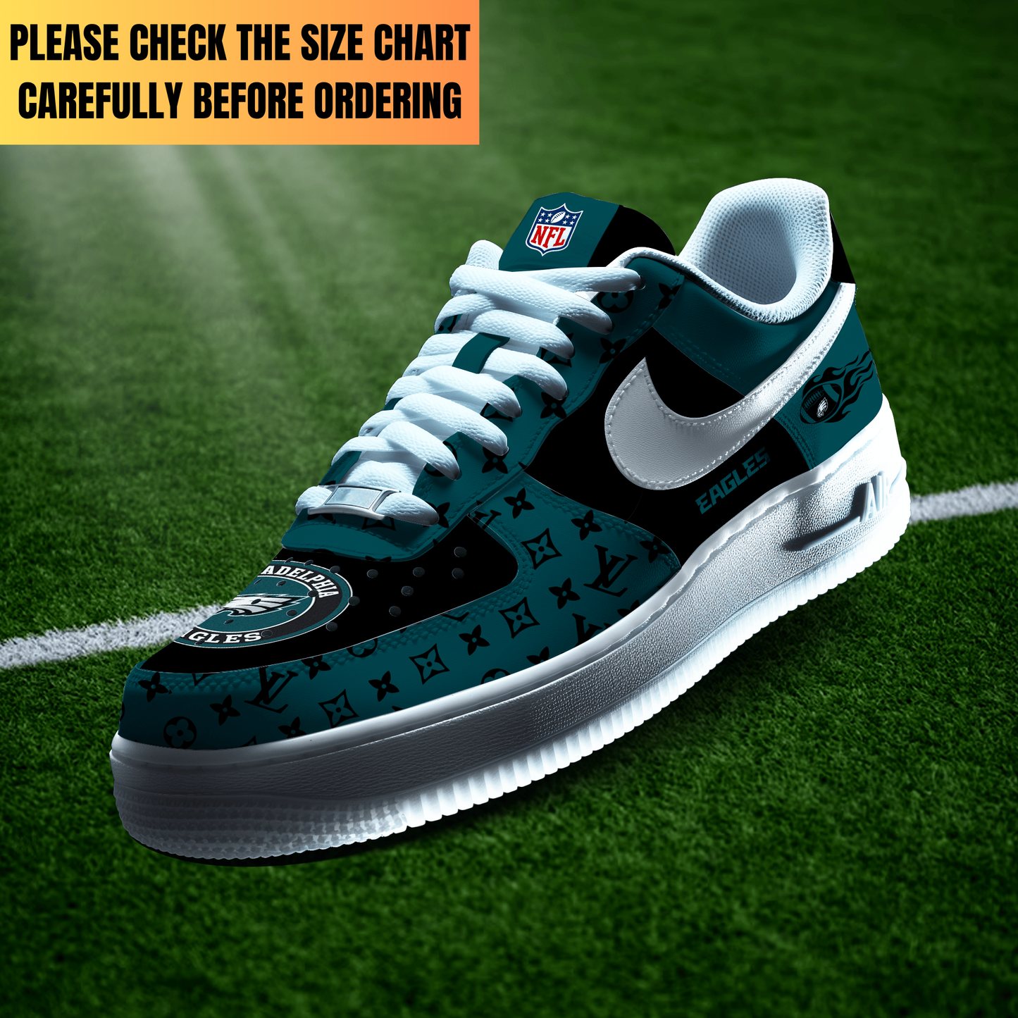 VIRAL EDITION - NEW CUSTOMIZED NFL02 PPE PHILADELPHIA EAGLES AF1 SHOES