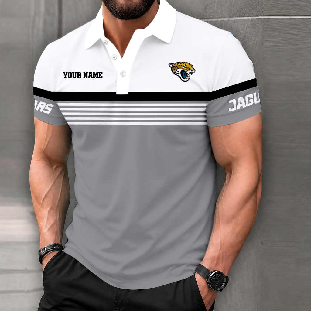 FINAL SALE - NEW CUSTOMIZED NFL30 JSJ JACKSONVILLE JAGUARS POLO SHIRT