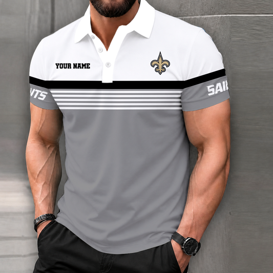 FINAL SALE - NEW CUSTOMIZED NFL24 NOS NEW ORLEANS SAINTS POLO SHIRT