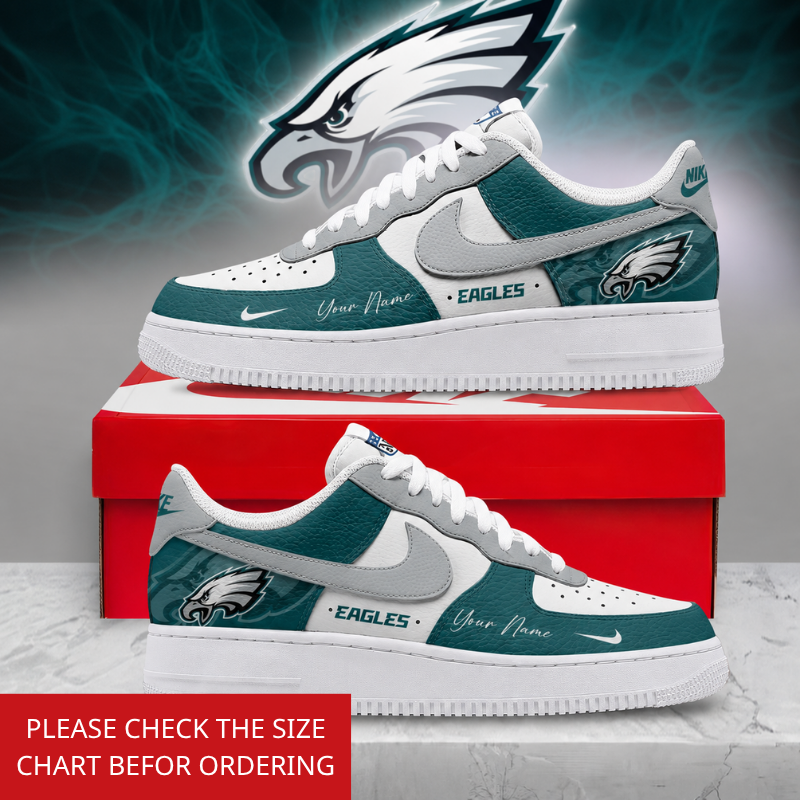 FINAL SALE - NEW CUSTOMIZED NFL02 PPE PHILADELPHIA EAGLES AF1 SHOES