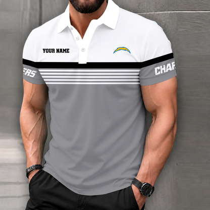FINAL SALE - NEW CUSTOMIZED NFL09 LAC LOS ANGELES CHARGERS POLO SHIRT