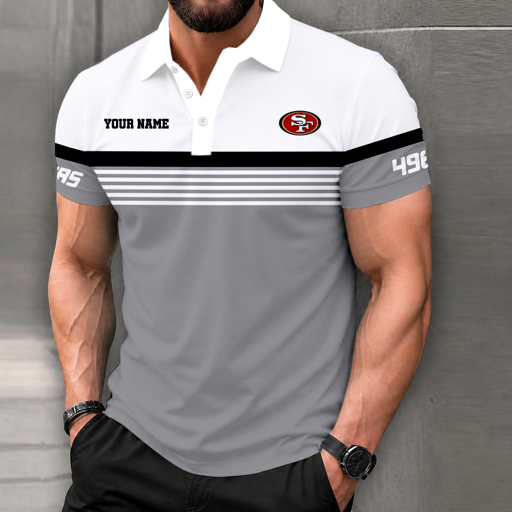 FINAL SALE - NEW CUSTOMIZED NFL11 SF49 SAN FRANCISCO 49ERS POLO SHIRT