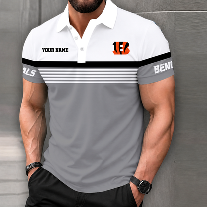 FINAL SALE - NEW CUSTOMIZED NFL16 CCB CINCINNATI BENGALS POLO SHIRT