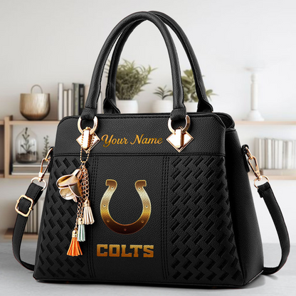 LIMITED EDITION - NEW CUSTOMIZED NFL17 IDC INDIANAPOLIS COLTS LUXURY HANDBAG IN MULTIPLE COLORS