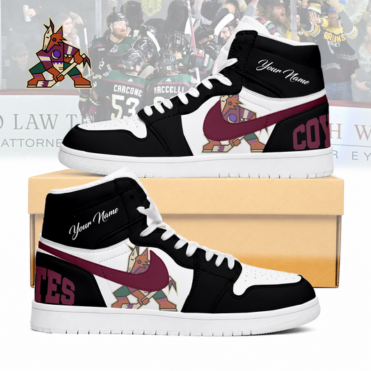 FINAL SALE - NEW CUSTOMIZED NHL30 AZC ARIZONA COYOTES AIR JORDAN SNEAKERS