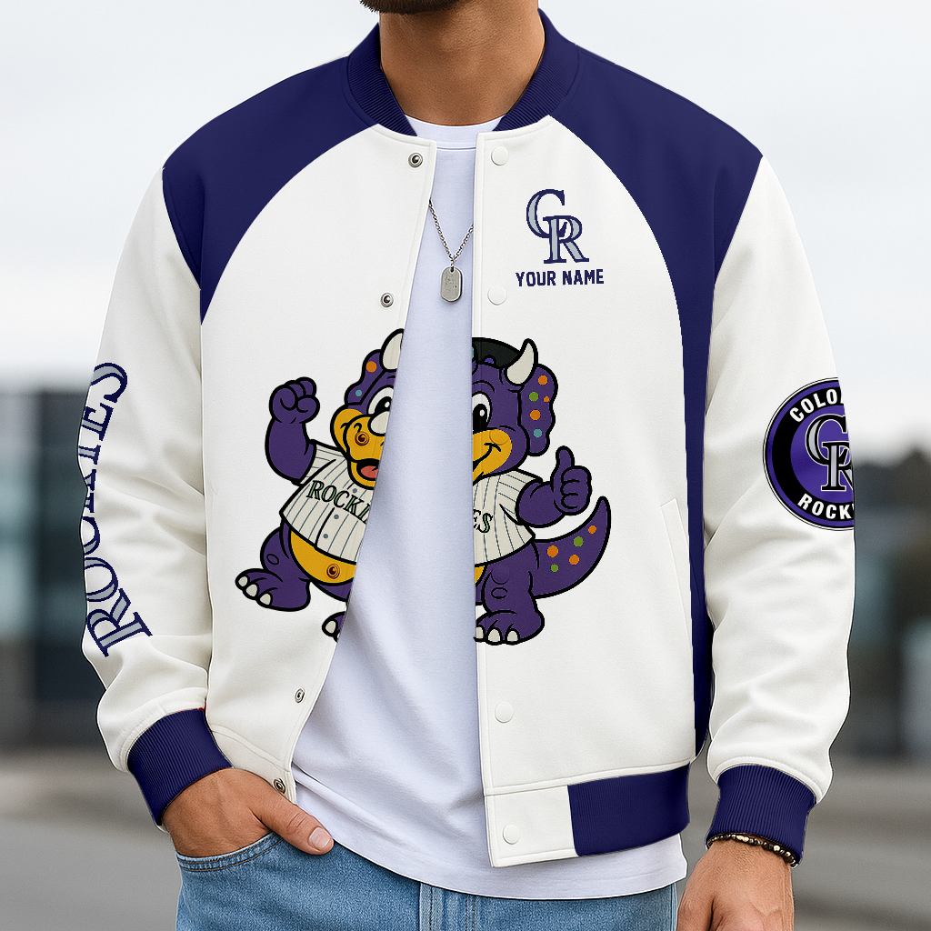 LIMITED EDITION - NEW CUSTOMIZED MLB30 COR CL ROCKIES BASEBALL JACKET, SATIN VARSITY JACKET