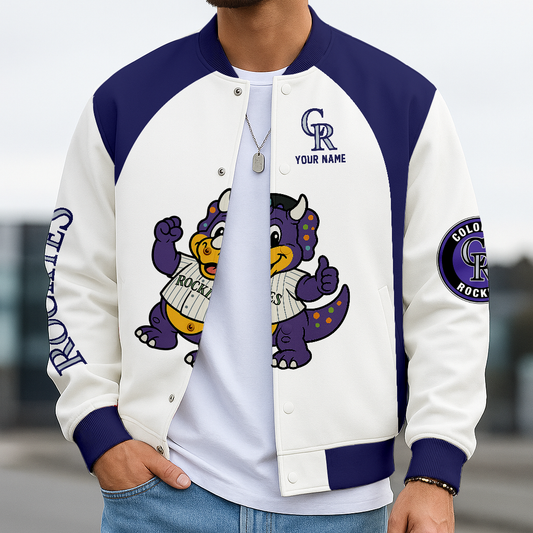 LIMITED EDITION - NEW CUSTOMIZED MLB30 COR CL ROCKIES BASEBALL JACKET, SATIN VARSITY JACKET