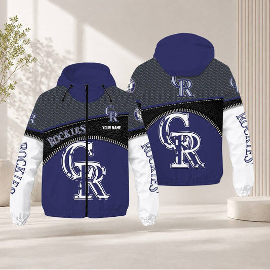 FINAL SALE - NEW CUSTOMIZED MLB30 COR COLORADO ROCKIES WINDBREAKER JACKET