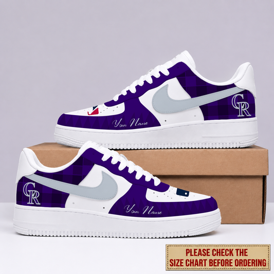 VIRAL EDITION - NEW CUSTOMIZED MLB30 COR COLORADO ROCKIES AF1 SHOES