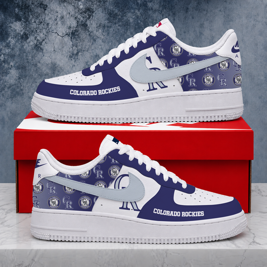 VIRAL EDITION - NEW CUSTOMIZED MLB30 COR COLORADO ROCKIES AF1 SHOES