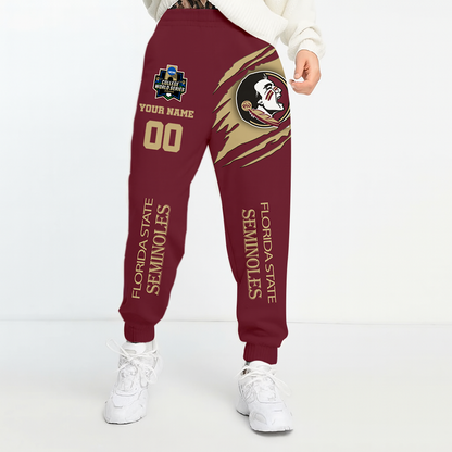 LIMITED DROP - NEW CUSTOMIZED COLLEGE WORLD SERIES NCAA30 FLS FLORIDA STATE SEMINOLES UNISEX LONG PANTS