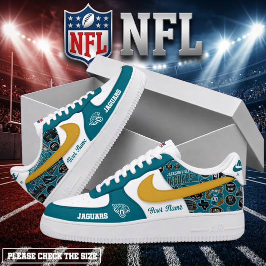 FINAL SALE - NEW CUSTOMIZED NFL30 JSJ JACKSONVILLE JAGUARS AF1 SHOES