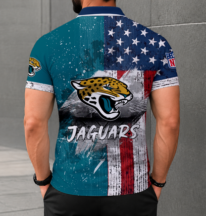 FINAL SALE - NEW CUSTOMIZED NFL30 JSJ JACKSONVILLE JAGUARS POLO SHIRT