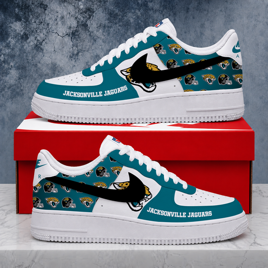 FINAL SALE - NEW CUSTOMIZED NFL30 JSJ JACKSONVILLE JAGUARS AF1 SHOES