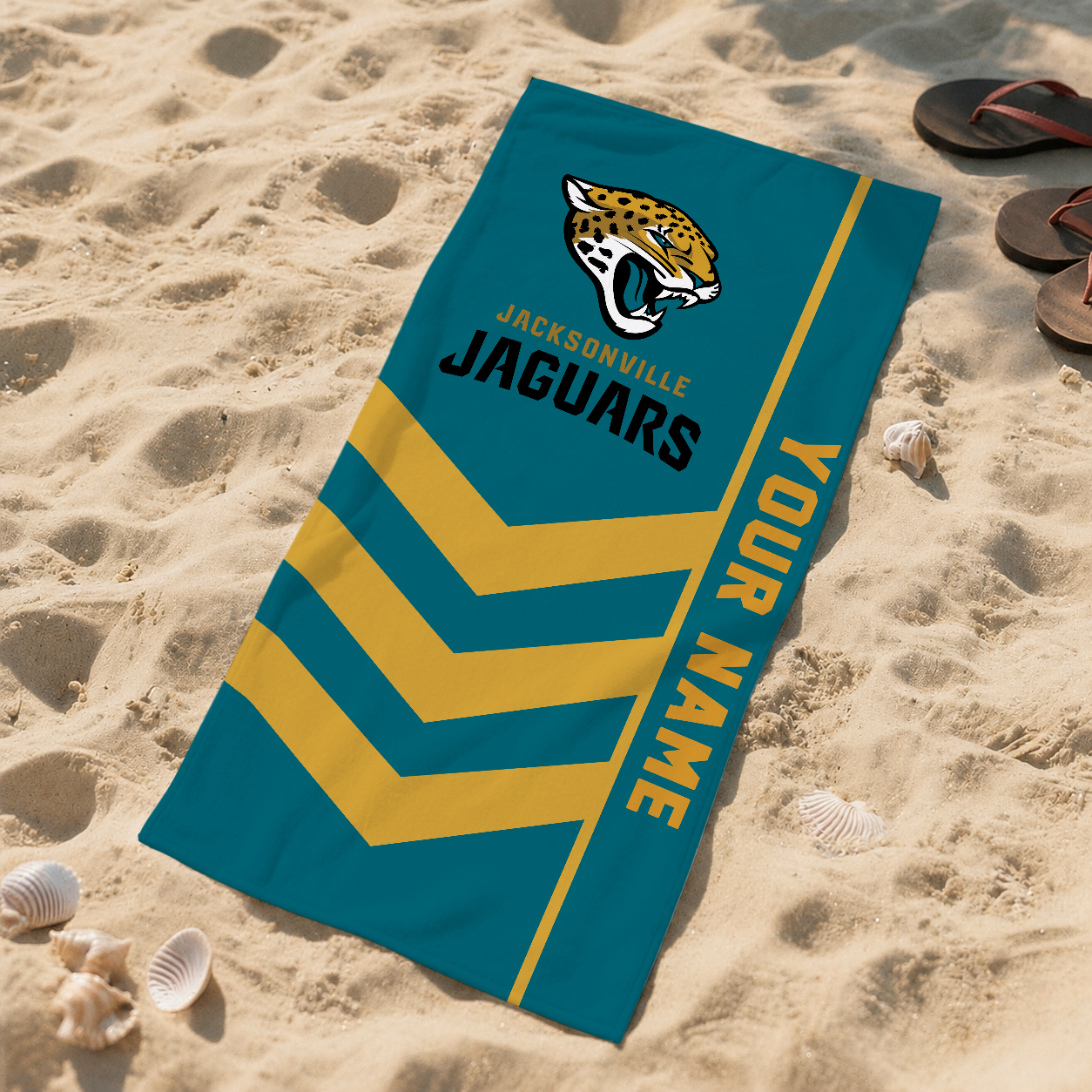 HOT DEAL - NEW CUSTOMIZED NFL30 JSJ JACKSONVILLE JAGUARS BEACH TOWEL