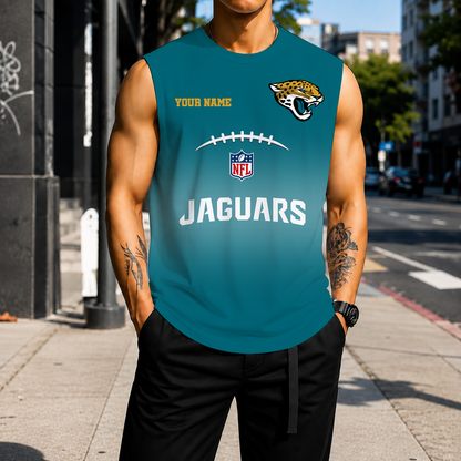 VIRAL EDITION - NEW CUSTOMIZED NFL30 JSJ JACKSONVILLE JAGUARS MEN'S GYM SHIRT